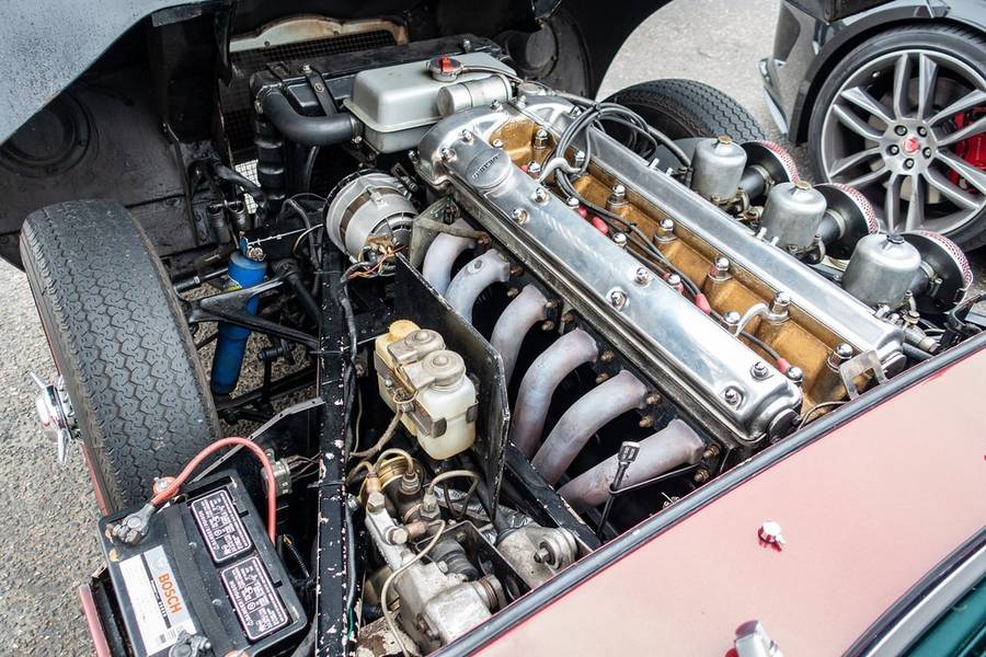 Detail of a British six-cylinder engine